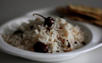 thenganikai annam, coconut rice, coconut flavored fragrant pilaf, pulao, south indian rice recipe