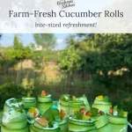 fresh cucumber rolls with mint yogurt dip